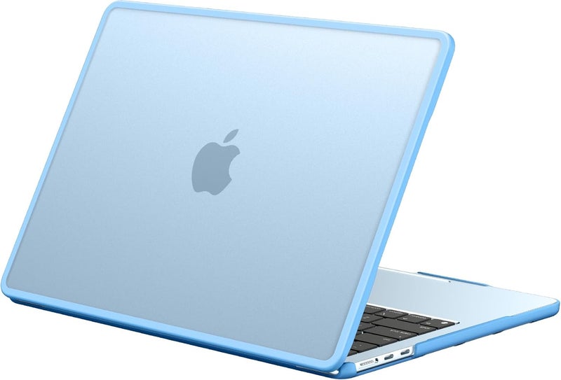 BlueSwan Anti-Cracking Hard Shell Case Compatible with MacBook Air 13 inch M4 M3 M2 2026 2025-2022 A3240 A3113 A2681, Drop Protection Soft TPU Bumper PC Base for Air 13.6 inch, Frosted Sky Blue - Image 1